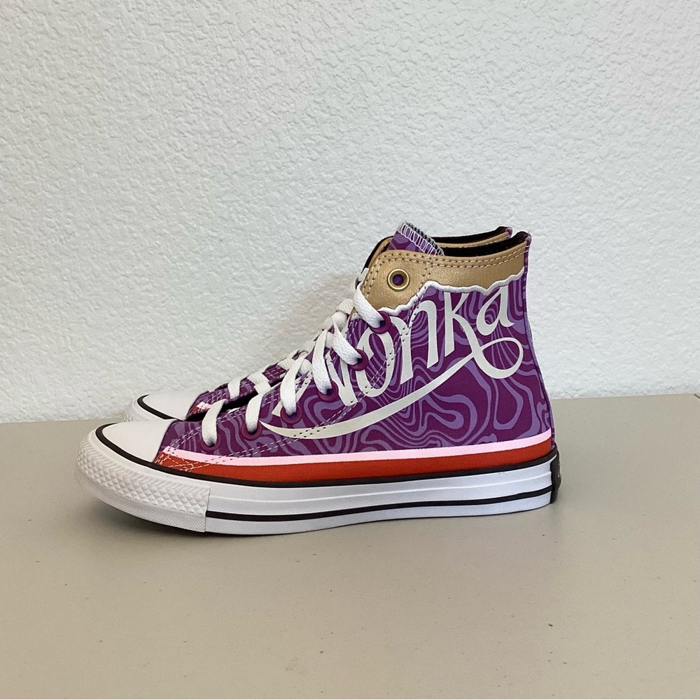 Converse 7 New Willy Wonka Chuck Taylor All Star High Purple Swirl Sneakers - Picture 14 of 15